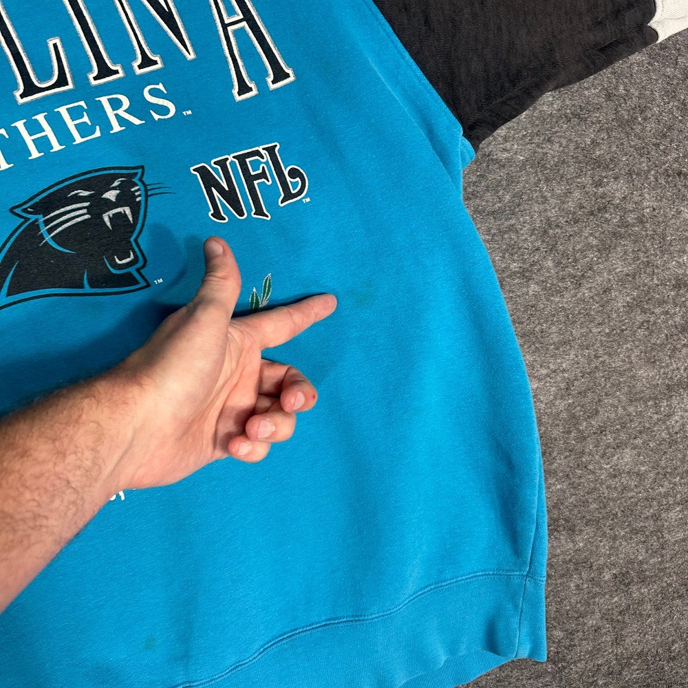 RARE Vintage 90s GALT SAND Carolina Panthers Sweatshirt Mens Medium Spellout‎ - Picture 9 of 15